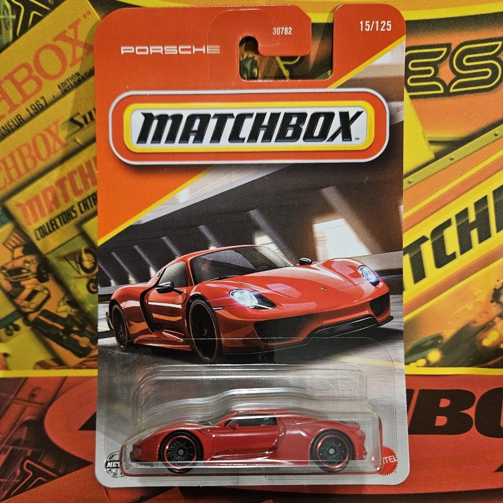Matchbox Red Porsche 918 Spyder Collector Car